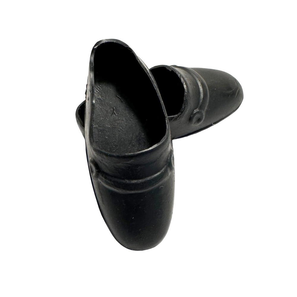 Vintage Barbie Ken Doll Squishy Plastic Loafer Black‎